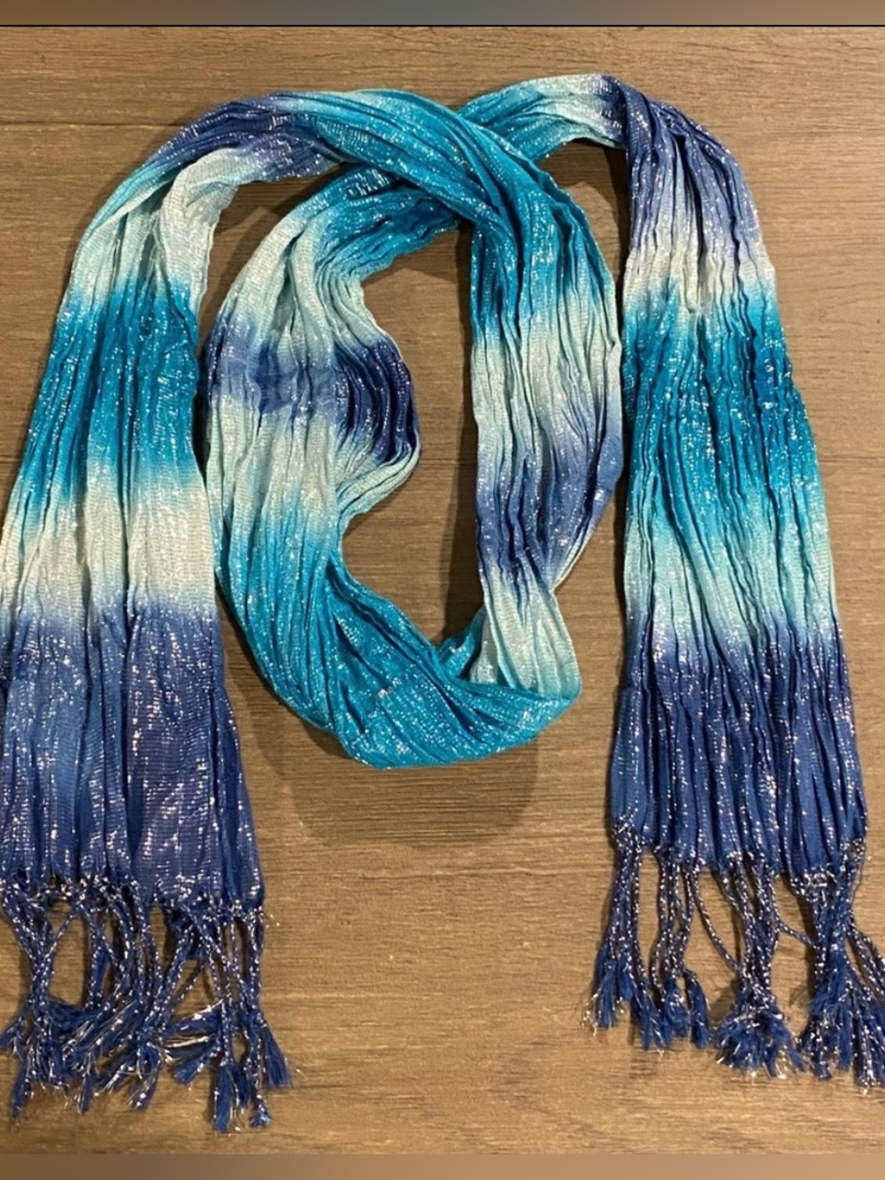 Sparkle Tie-Dye Fun Blue Scarf!